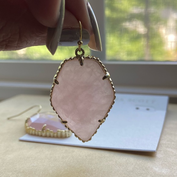 Kendra Scott Rose Quartz Corley Earrings - Picture 7 of 7